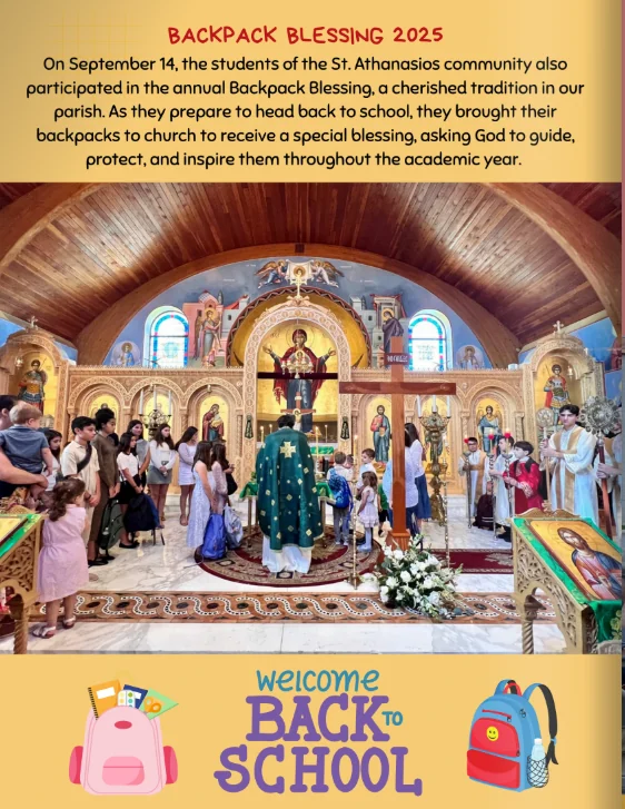 Backpack Blessing 2025 at St. Athanasios