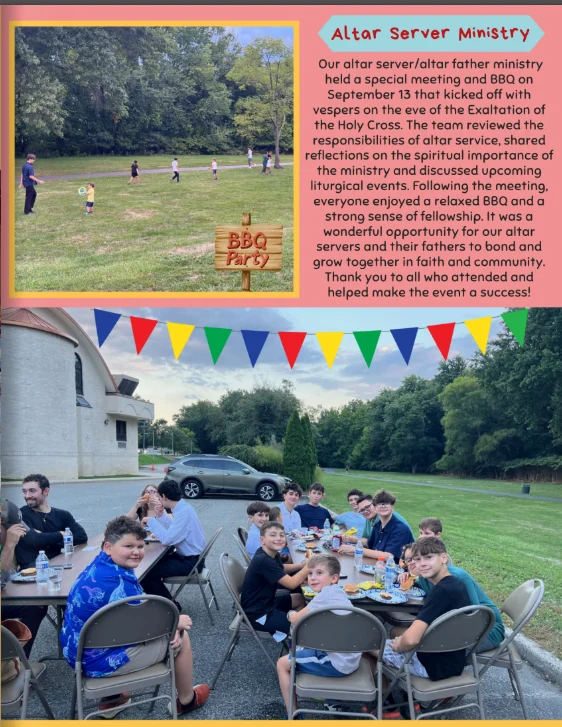 Altar Server Ministry gathering and BBQ