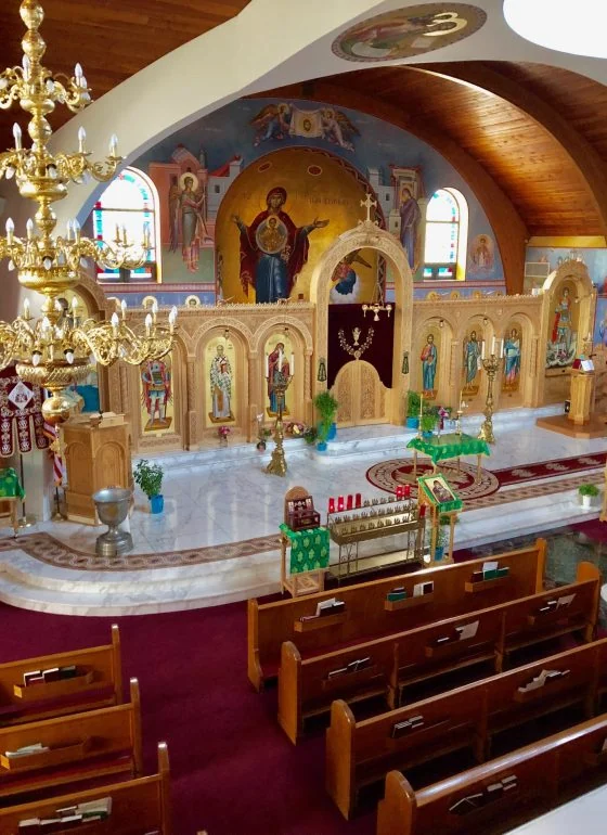 Worship space inside St. Athanasios Greek Orthodox Church